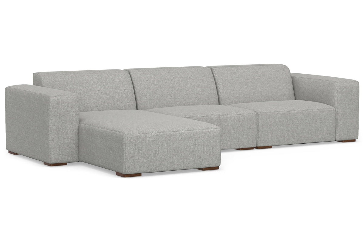 Pale Grey Performance Fabric | Rex 2 Seater Sofa and Left Chaise in Performance Fabric