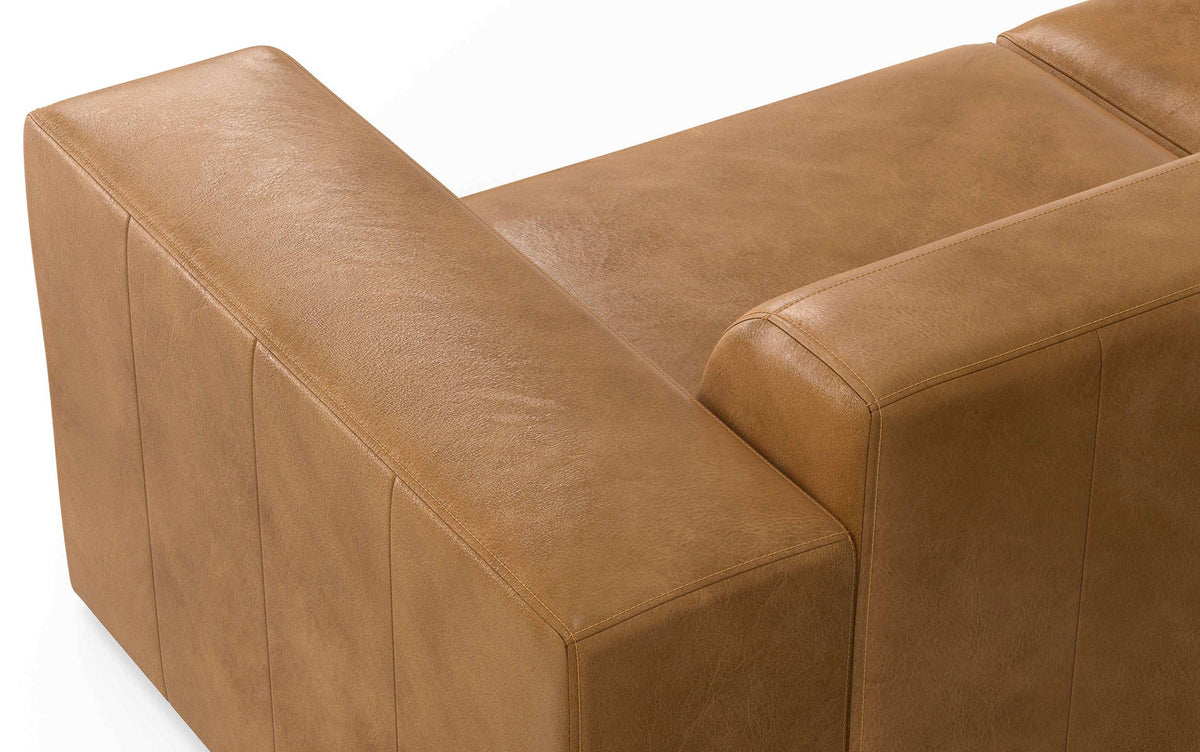 Sienna Genuine Leather | Rex 2 Seater Sofa and Left Chaise in Genuine Leather