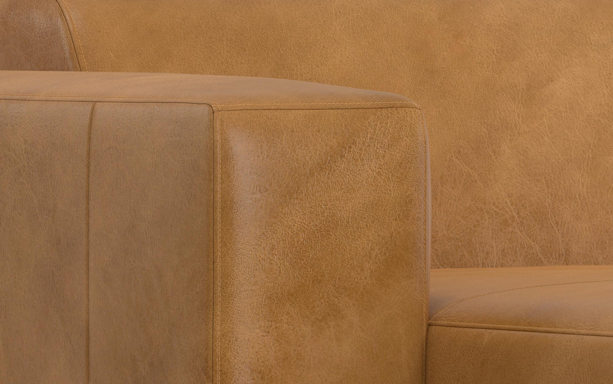 Sienna Genuine Leather | Rex 2 Seater Sofa and Left Chaise in Genuine Leather