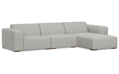 Pale Grey Performance Fabric | Rex 2 Seater Sofa and Right Chaise in Performance Fabric