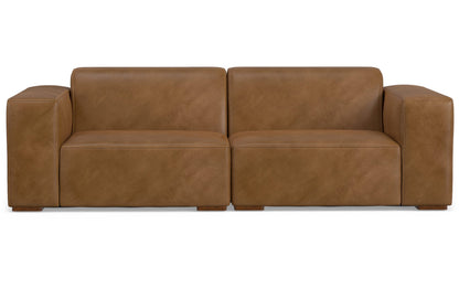 Caramel Brown Genuine Leather | Rex 2 Seater Sofa in Genuine Leather
