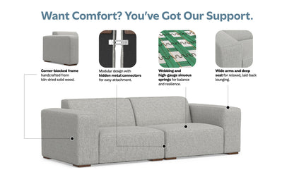 Pale Grey Performance Fabric | Rex 2 Seater Sofa in Performance Fabric