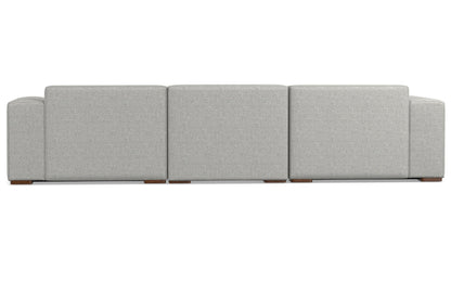 Pale Grey Performance Fabric | Rex 3 Seater Sofa and Ottoman in Performance Fabric
