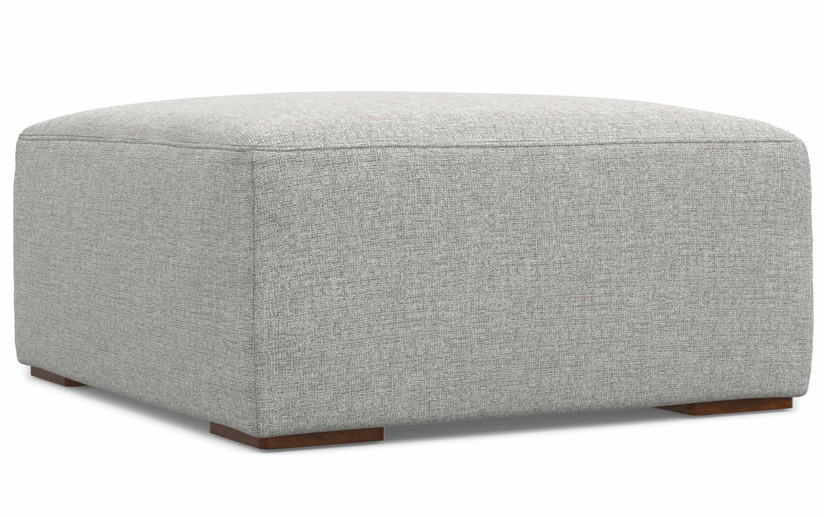 Pale Grey Performance Fabric | Rex 3 Seater Sofa and Ottoman in Performance Fabric