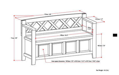 Fog Grey | Amherst Entryway Bench
