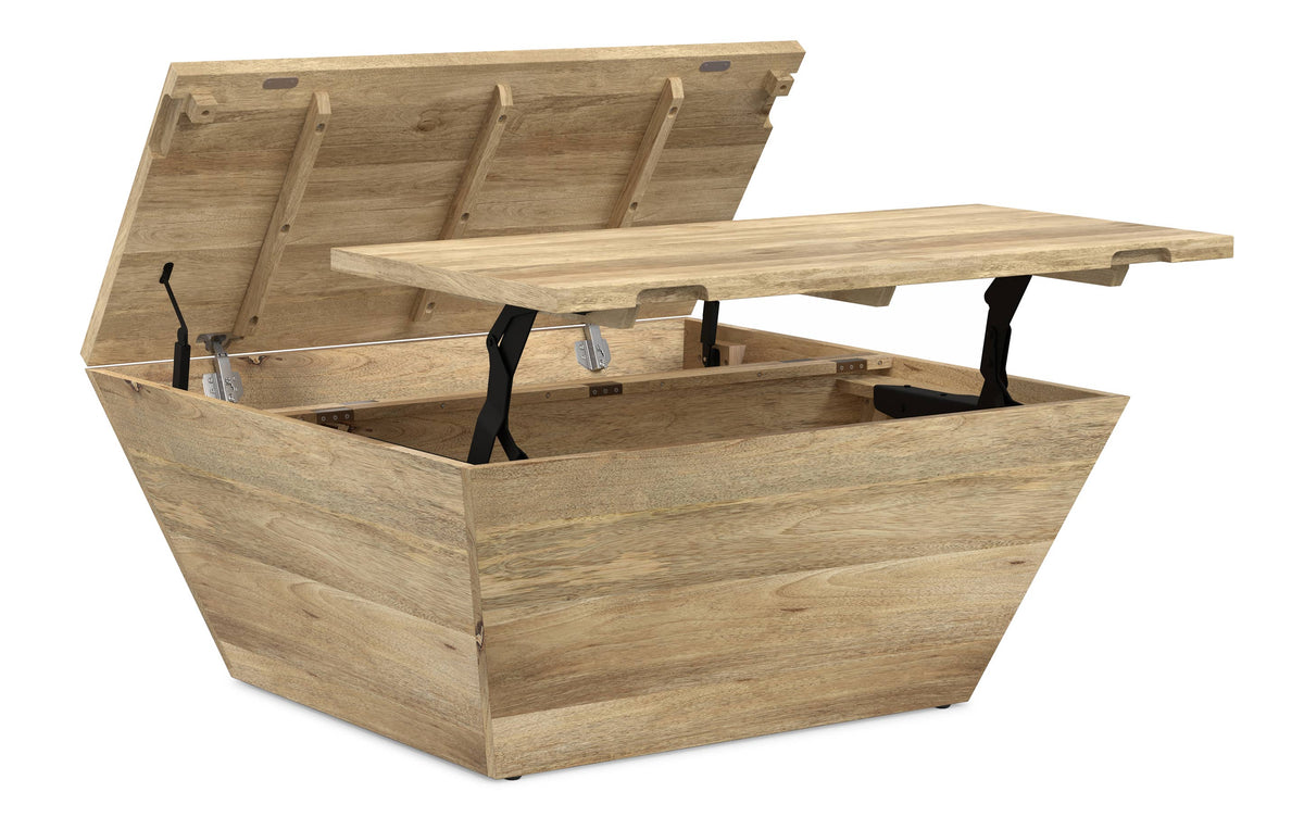 Refined Natural | Abba 36 inch Square Lift Top Coffee Table