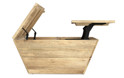 Refined Natural | Abba 36 inch Square Lift Top Coffee Table