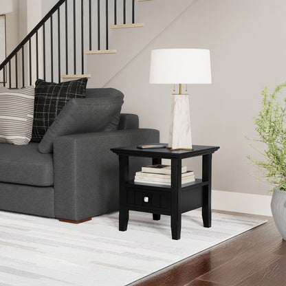 Black | Acadian End Table with Drawer