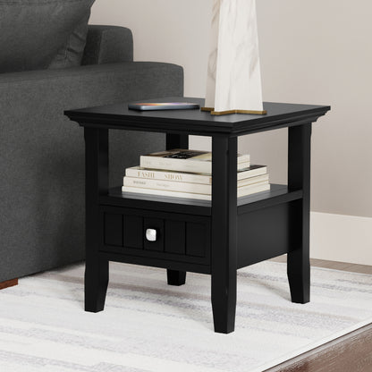 Black | Acadian End Table with Drawer