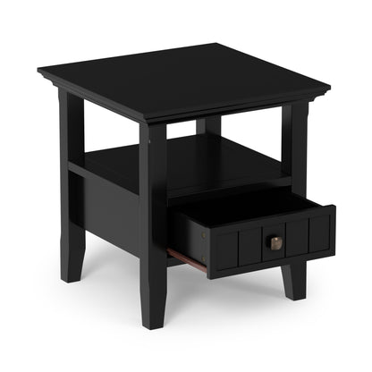 Black | Acadian End Table with Drawer