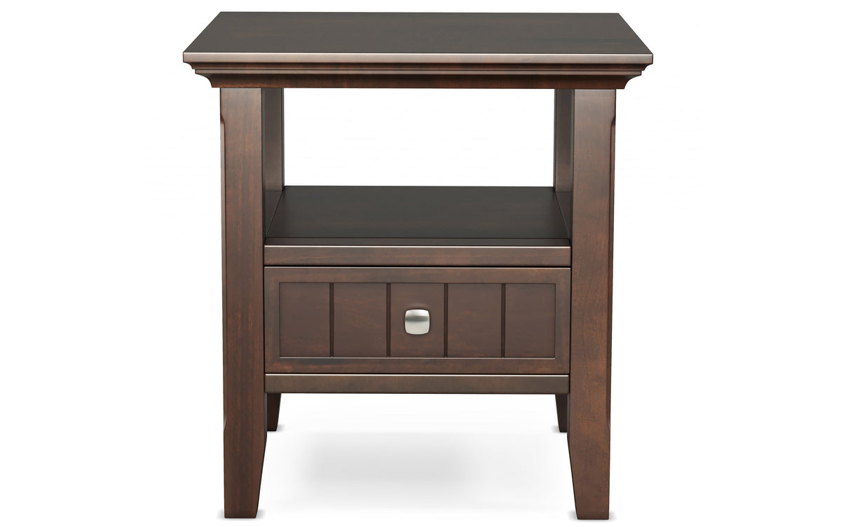 Brunette Brown | Acadian End Table with Drawer