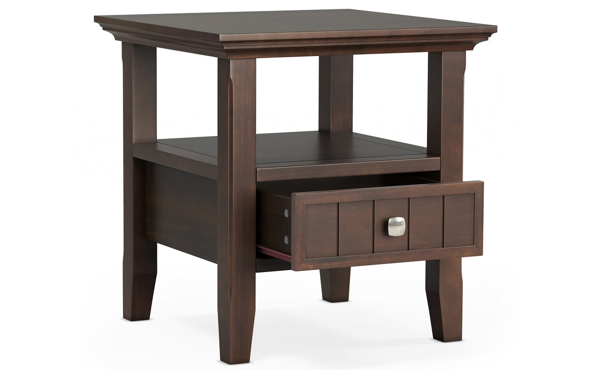 Brunette Brown | Acadian End Table with Drawer