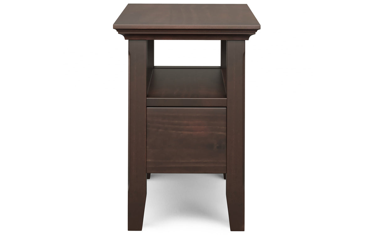 Brunette Brown | Acadian Narrow Side Table with Drawer