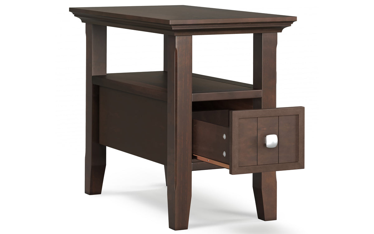 Brunette Brown | Acadian Narrow Side Table with Drawer