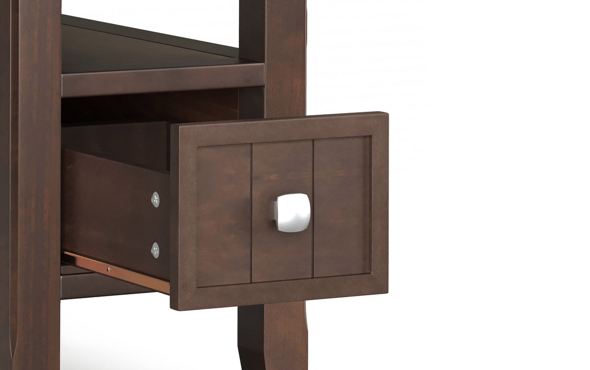 Brunette Brown | Acadian Narrow Side Table with Drawer