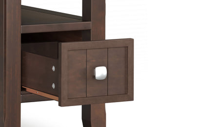 Brunette Brown | Acadian Narrow Side Table with Drawer