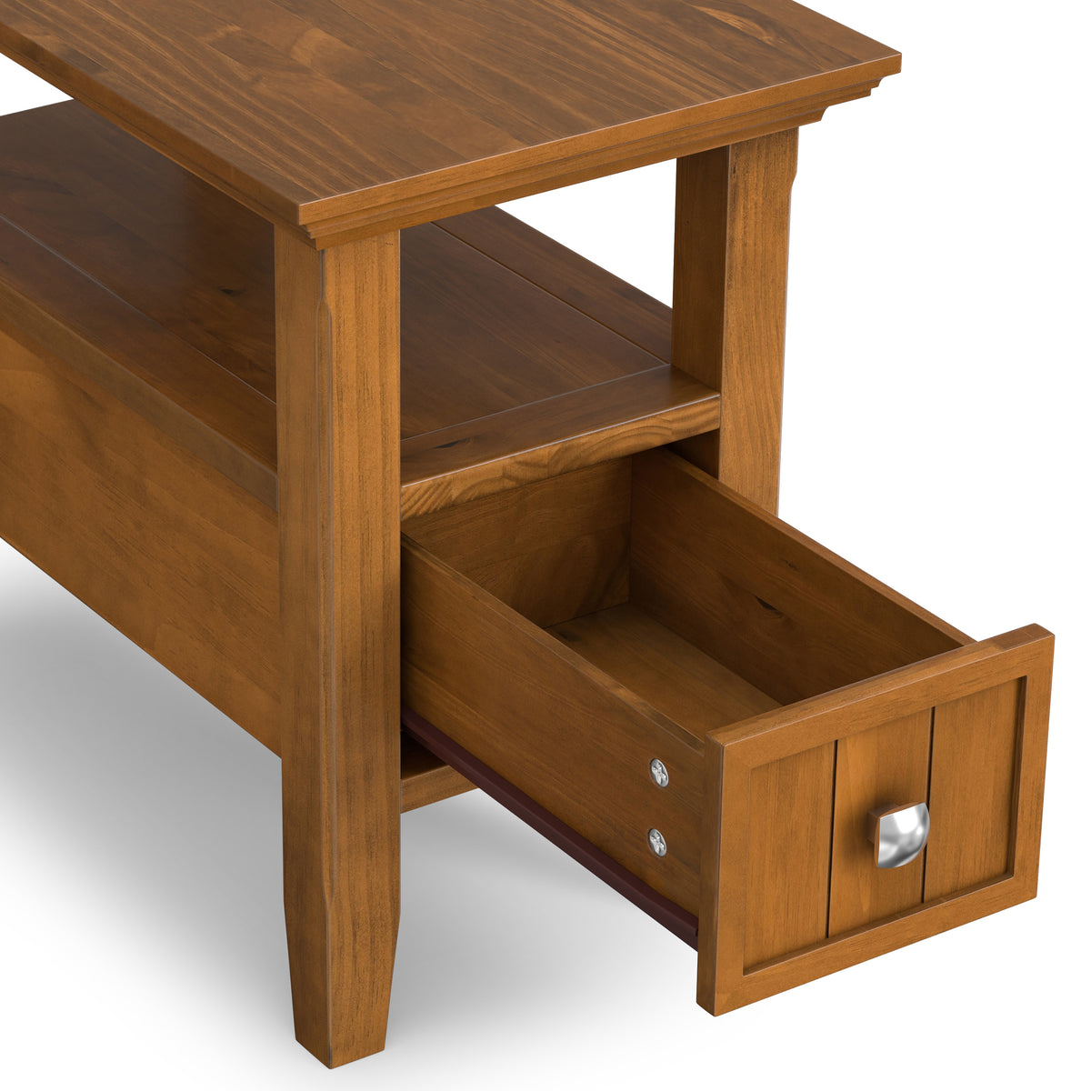 Light Golden Brown | Acadian Narrow Side Table with Drawer
