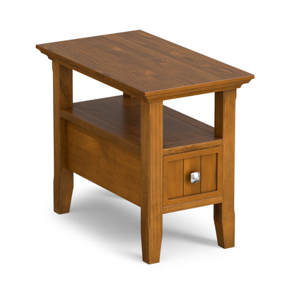Light Golden Brown | Acadian Narrow Side Table with Drawer