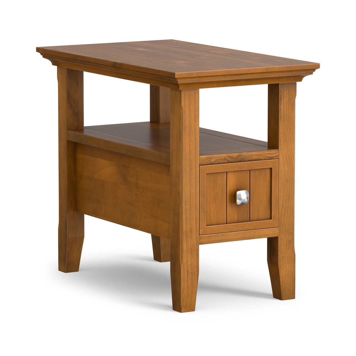 Light Golden Brown | Acadian Narrow Side Table with Drawer
