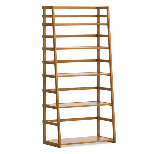 Light Golden Brown | Acadian Ladder Shelf Bookcase