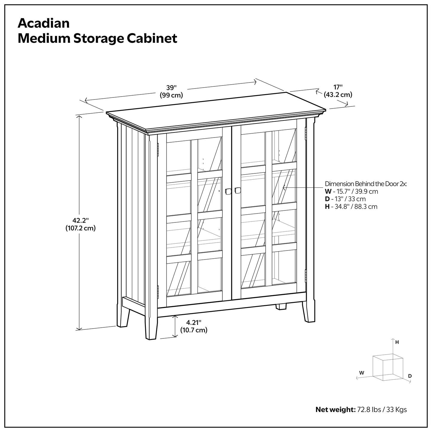 White | Acadian Medium Storage Cabinet