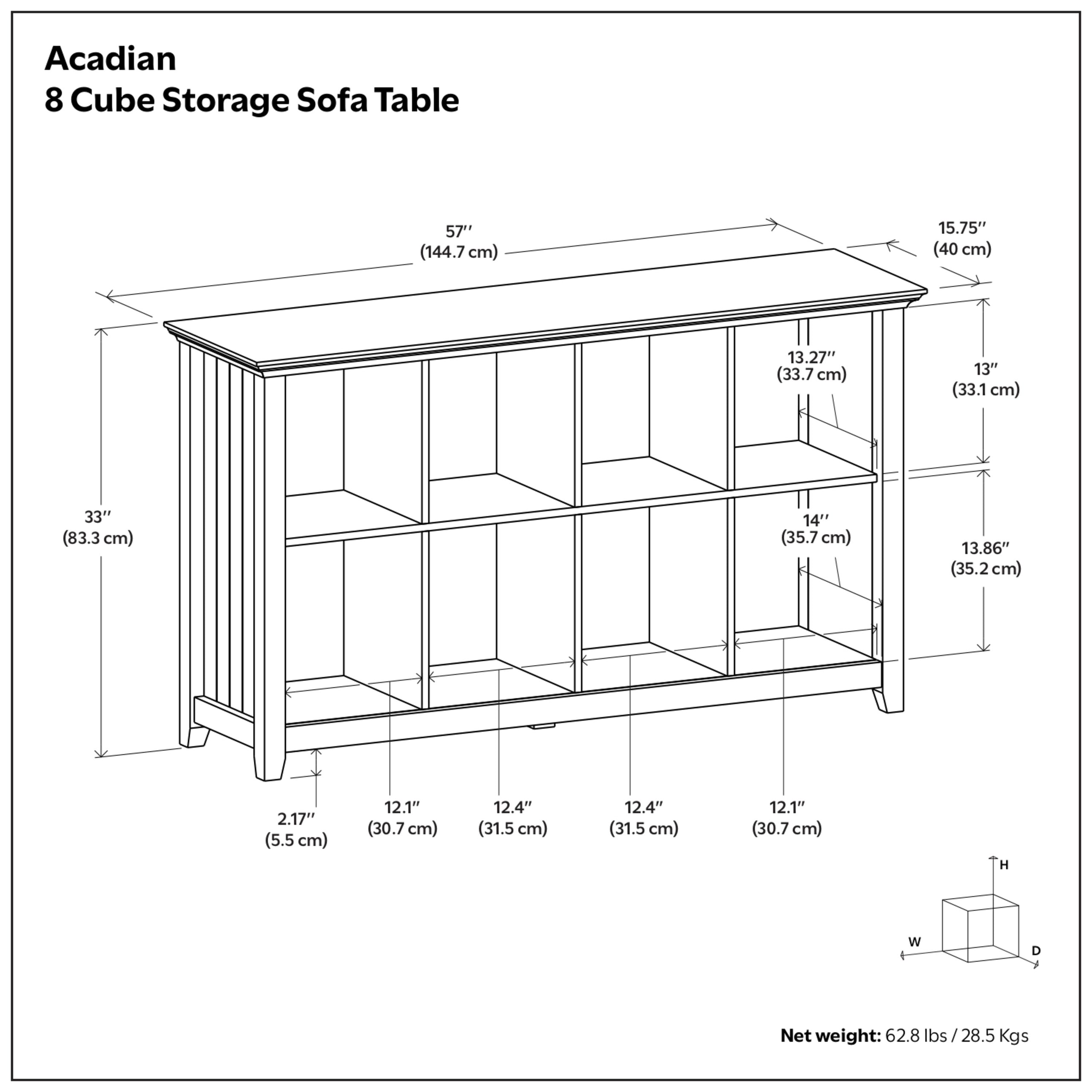 Light Golden Brown | Acadian 8 Cube Storage Sofa Table