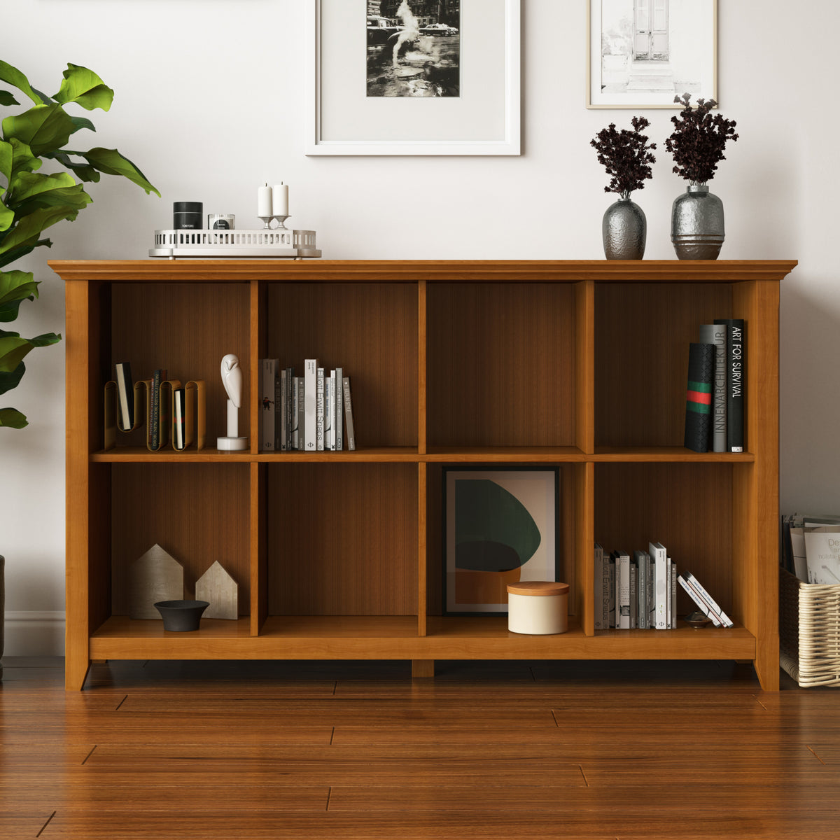 Light Golden Brown | Acadian 8 Cube Storage Sofa Table