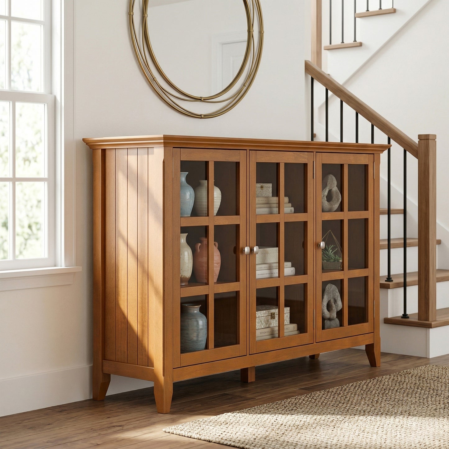 Light Golden Brown| Acadian Wide Storage Cabinet