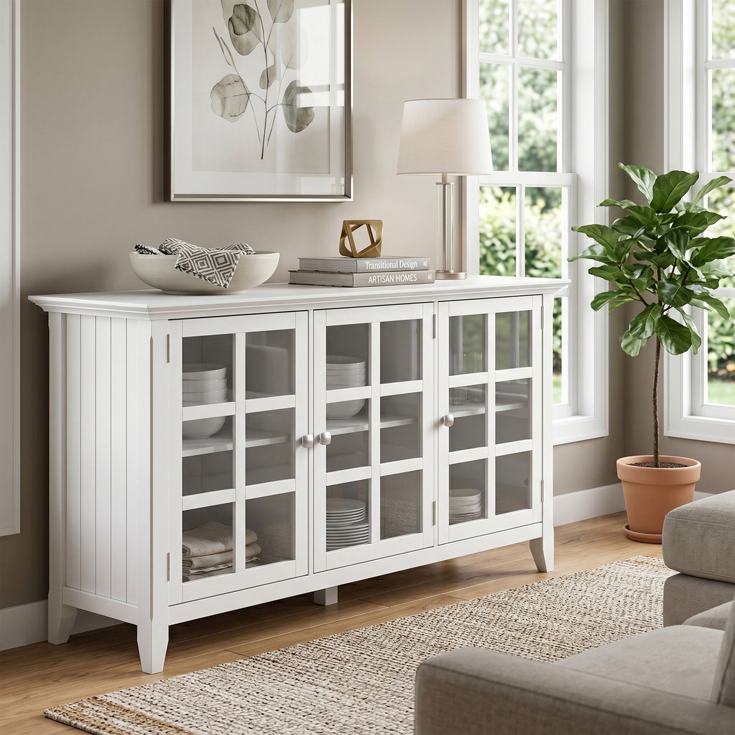 White| Acadian Wide Storage Cabinet