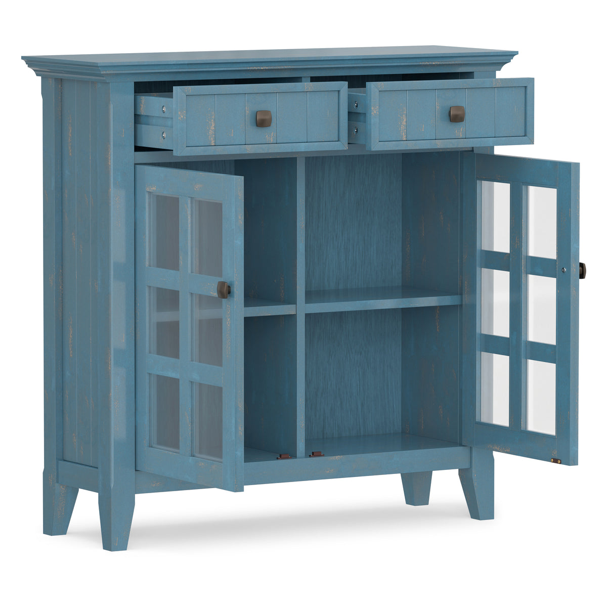 Distressed Coastal Blue | Acadian Entryway Storage Cabinet