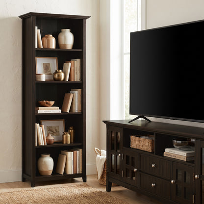 Brunette Brown | Acadian 5 Shelf Bookcase