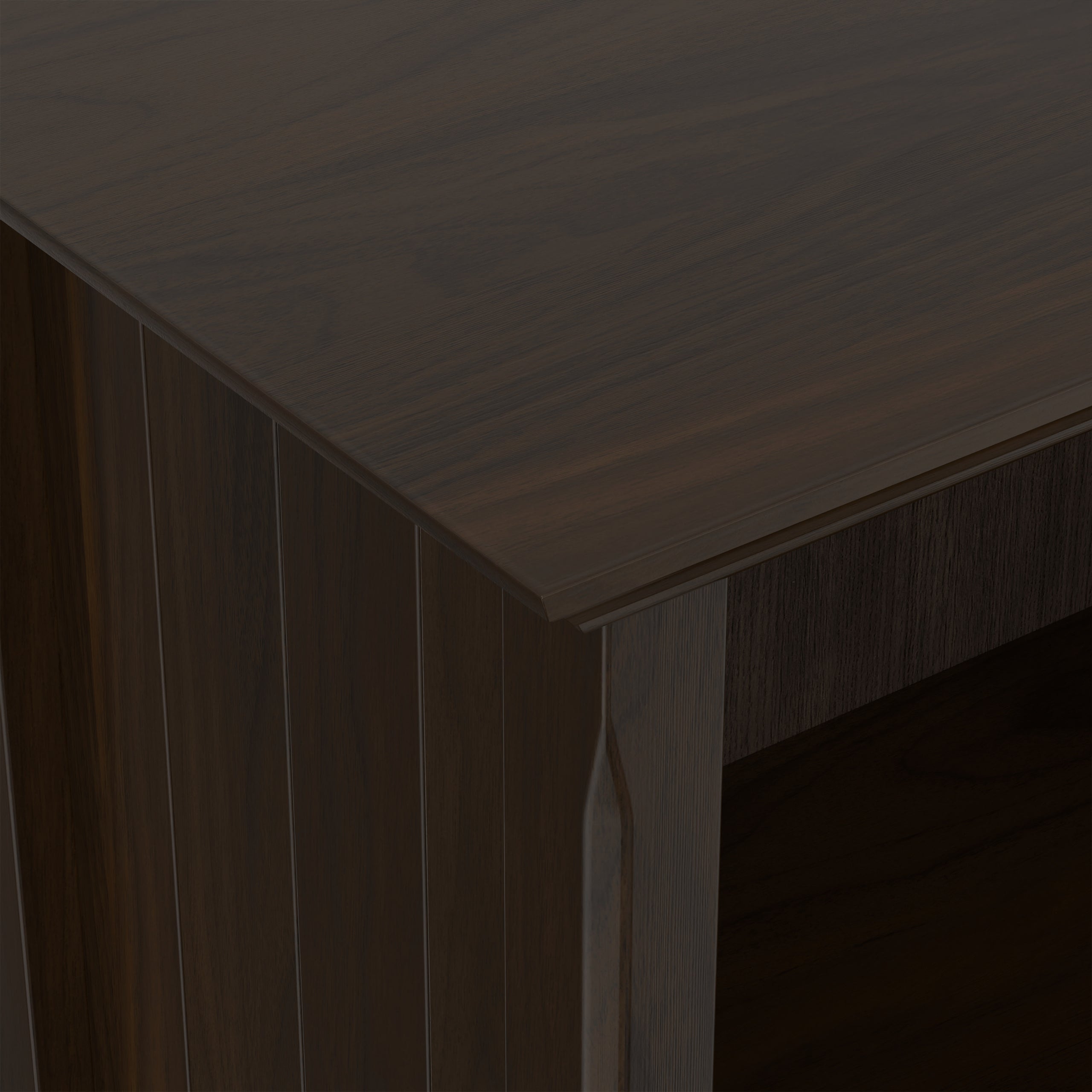 Brunette Brown | Acadian 5 Shelf Bookcase