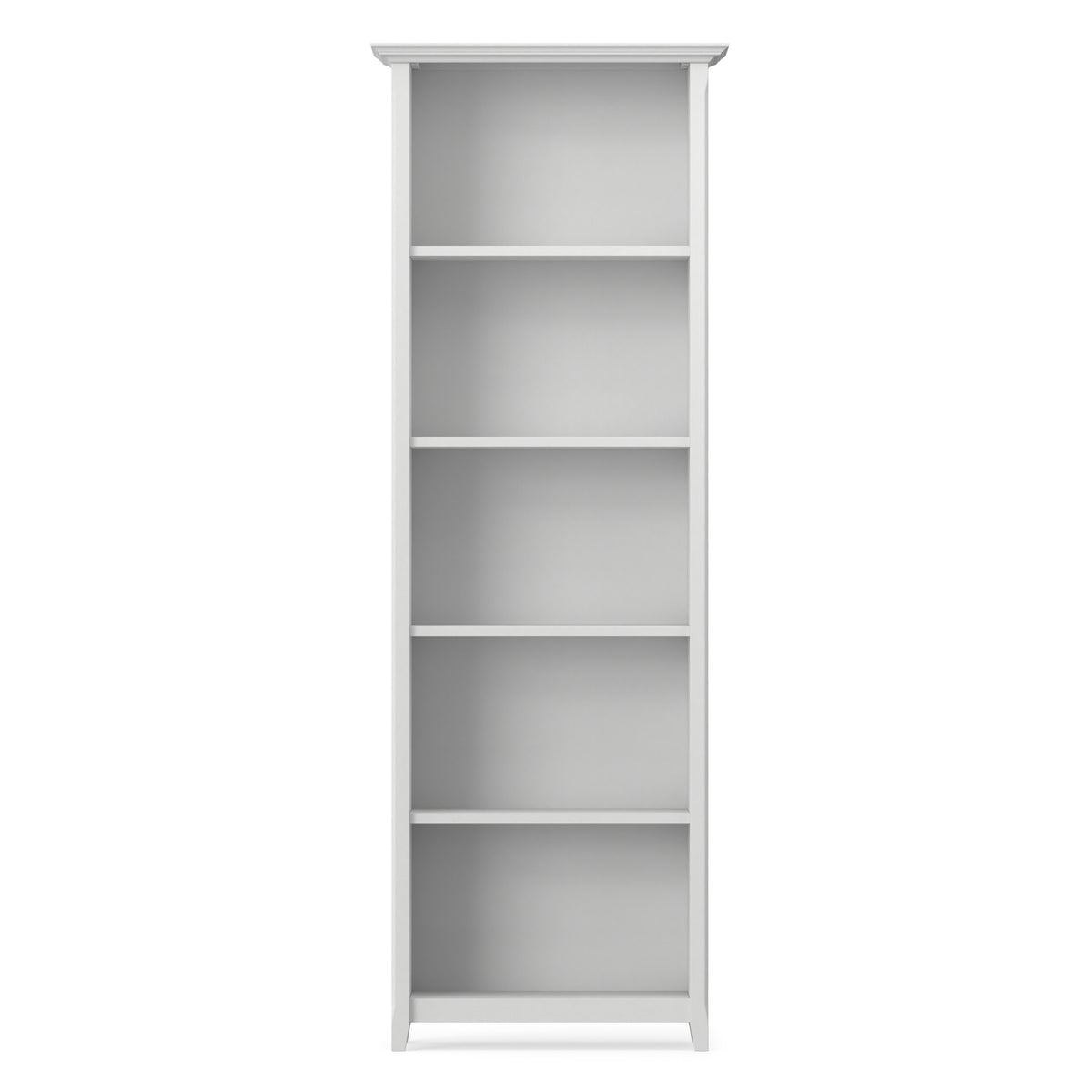 White | Acadian 5 Shelf Bookcase