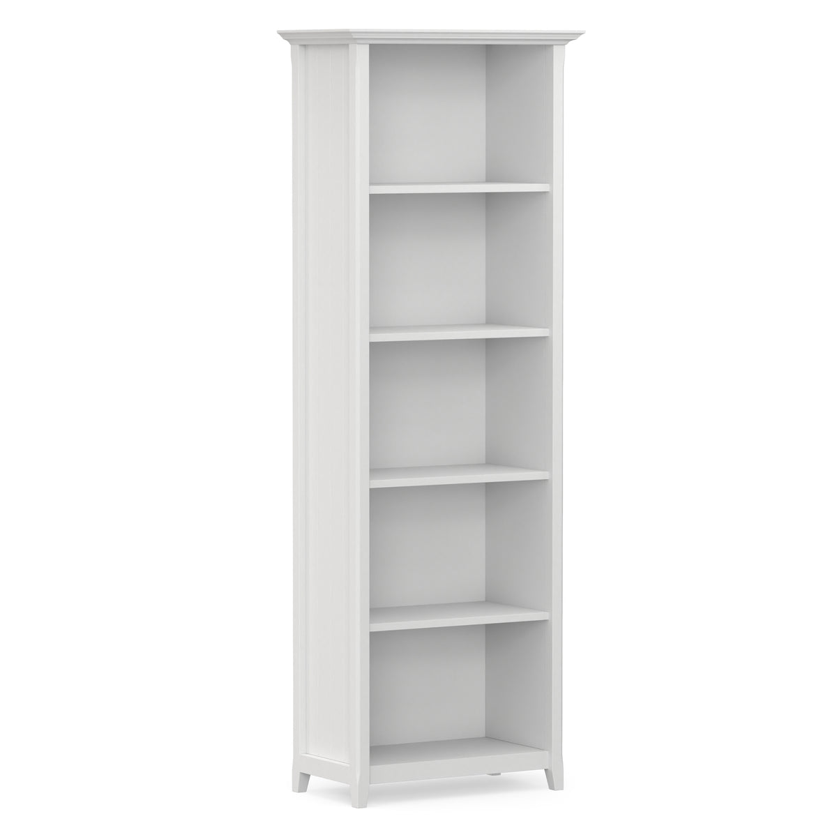 White | Acadian 5 Shelf Bookcase