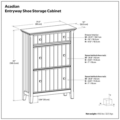 Acadian Entryway Shoe Storage Cabinet