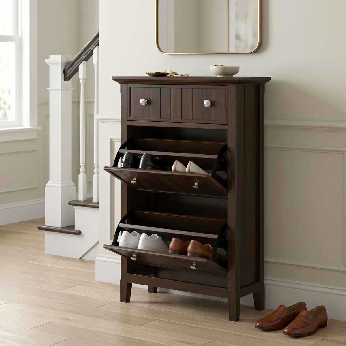 Acadian Entryway Shoe Storage Cabinet
