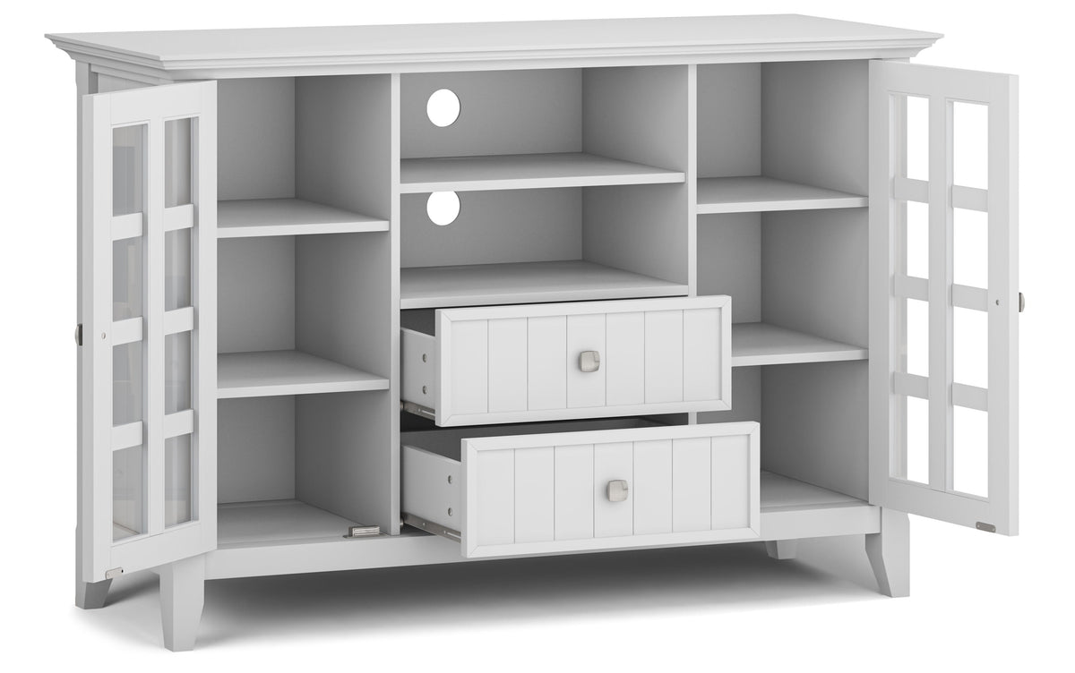 White | Acadian Tall TV Media Stand