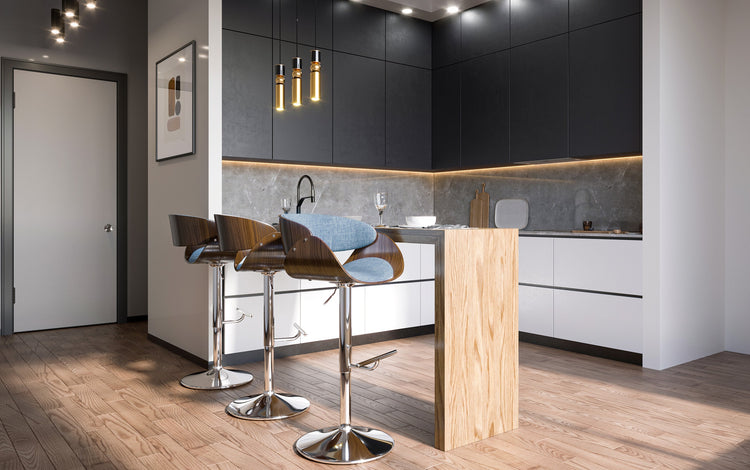 Light Denim Blue | Amery Adjustable Swivel Bar Stool