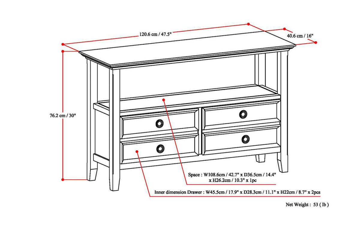 Distressed Grey | Amherst Console Sofa Table