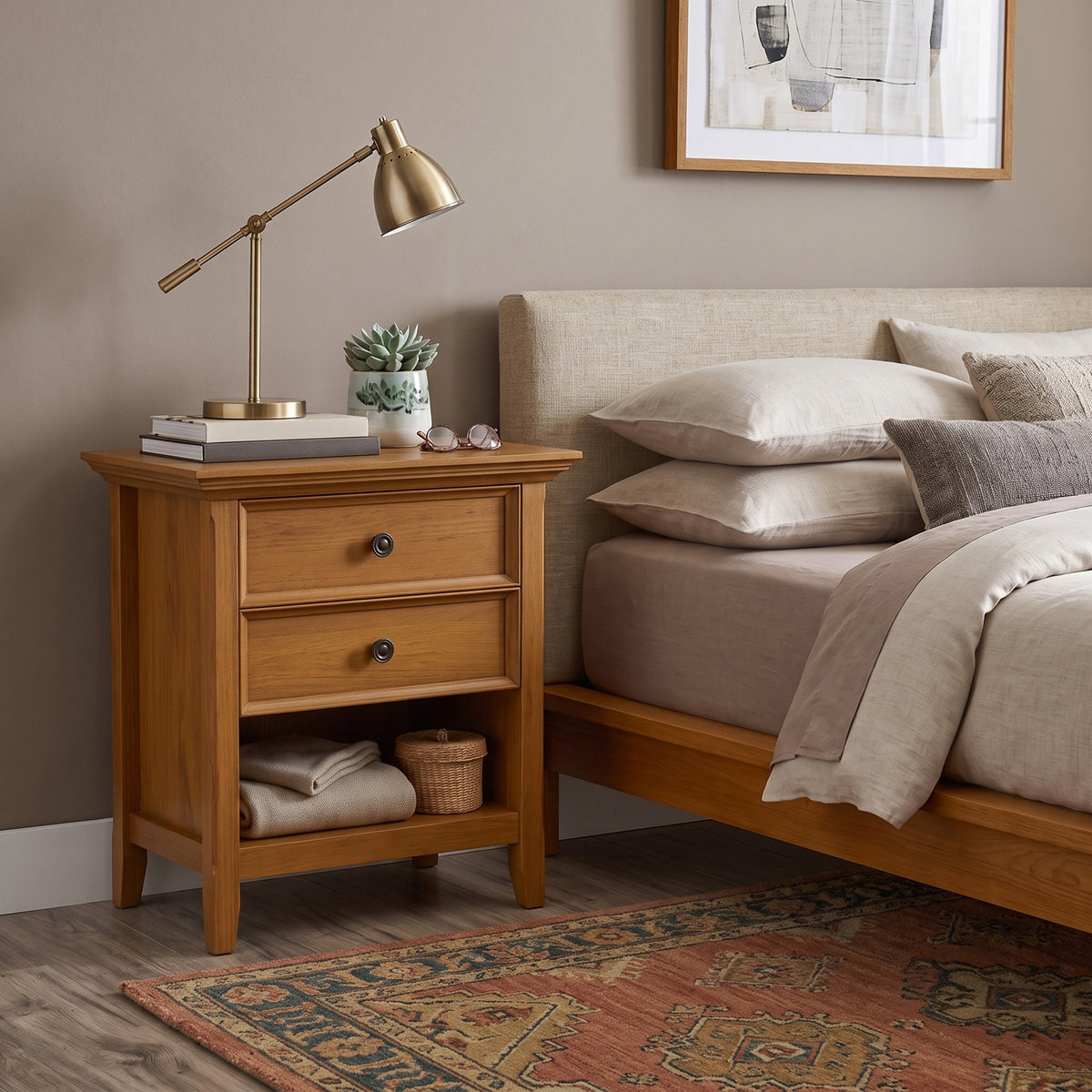 Light Golden Brown | Amherst Bedside Table