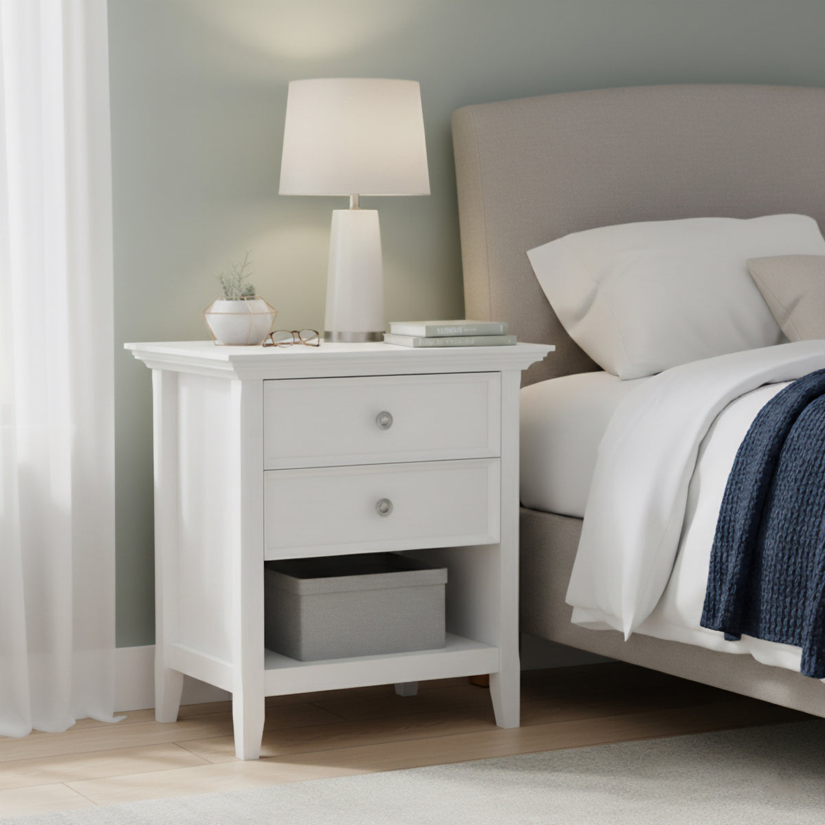 White | Amherst Bedside Table