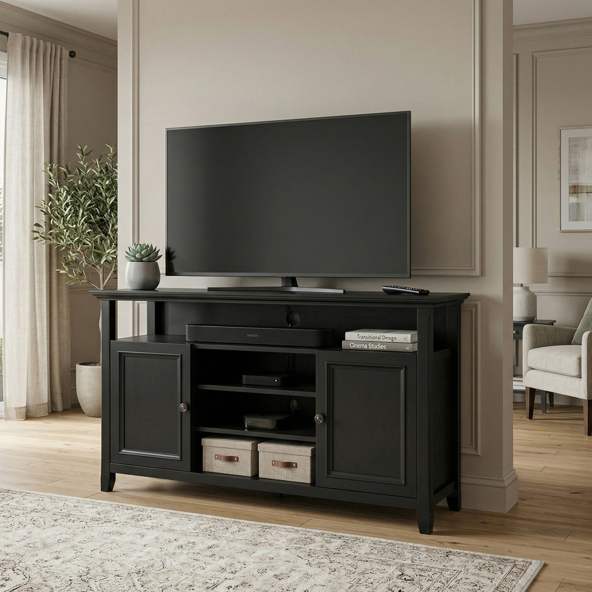 Black | Amherst 54 inch TV Media Stand