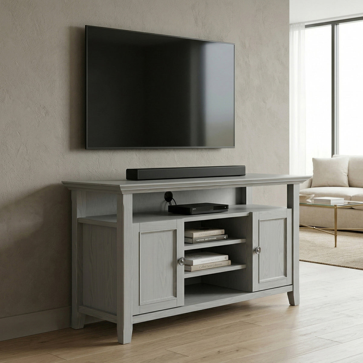 Fog Grey | Amherst 54 inch TV Media Stand
