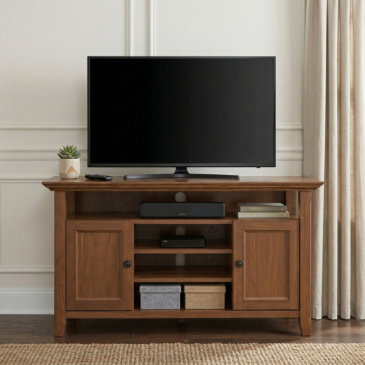 Medium Saddle Brown | Amherst 54 inch TV Media Stand