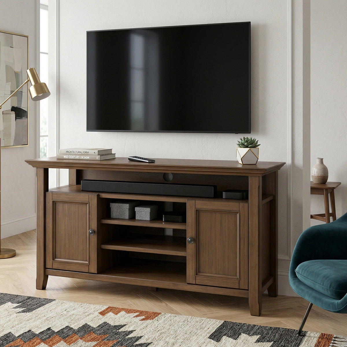 Rustic Natural Aged Brown | Amherst 54 inch TV Media Stand