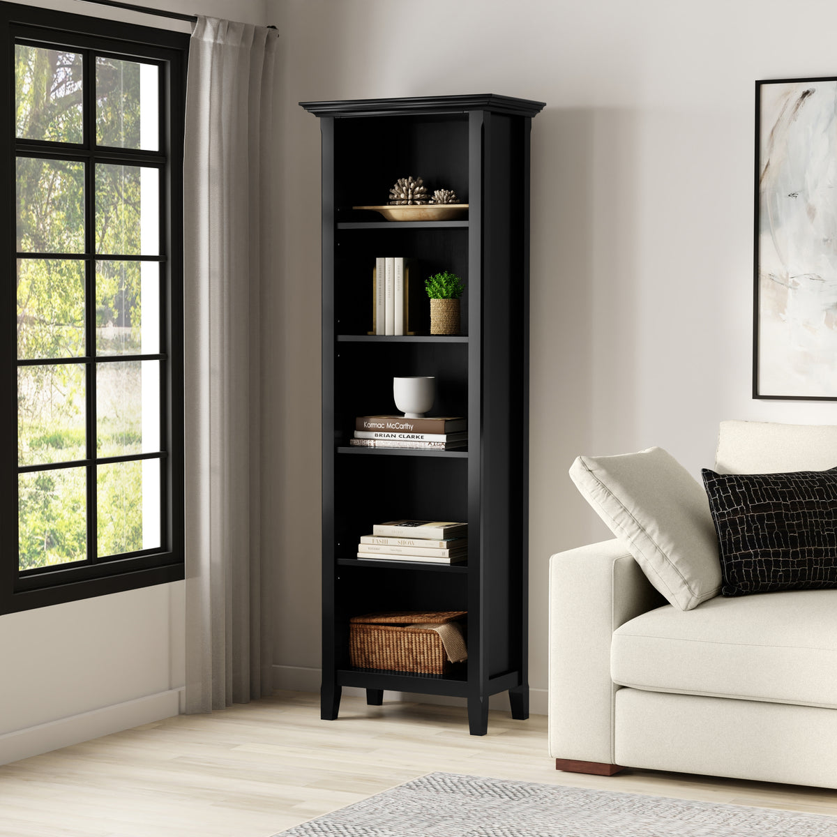 Black | Amherst 24 inch 5 Shelf Bookcase
