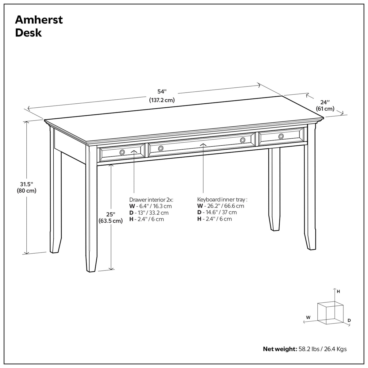 Distressed Grey | Amherst Desk