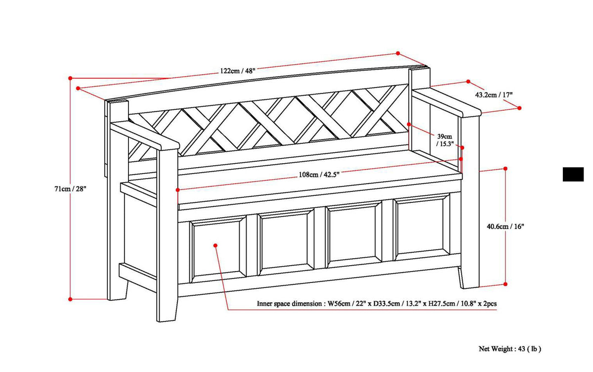 Distressed Grey | Amherst Entryway Bench