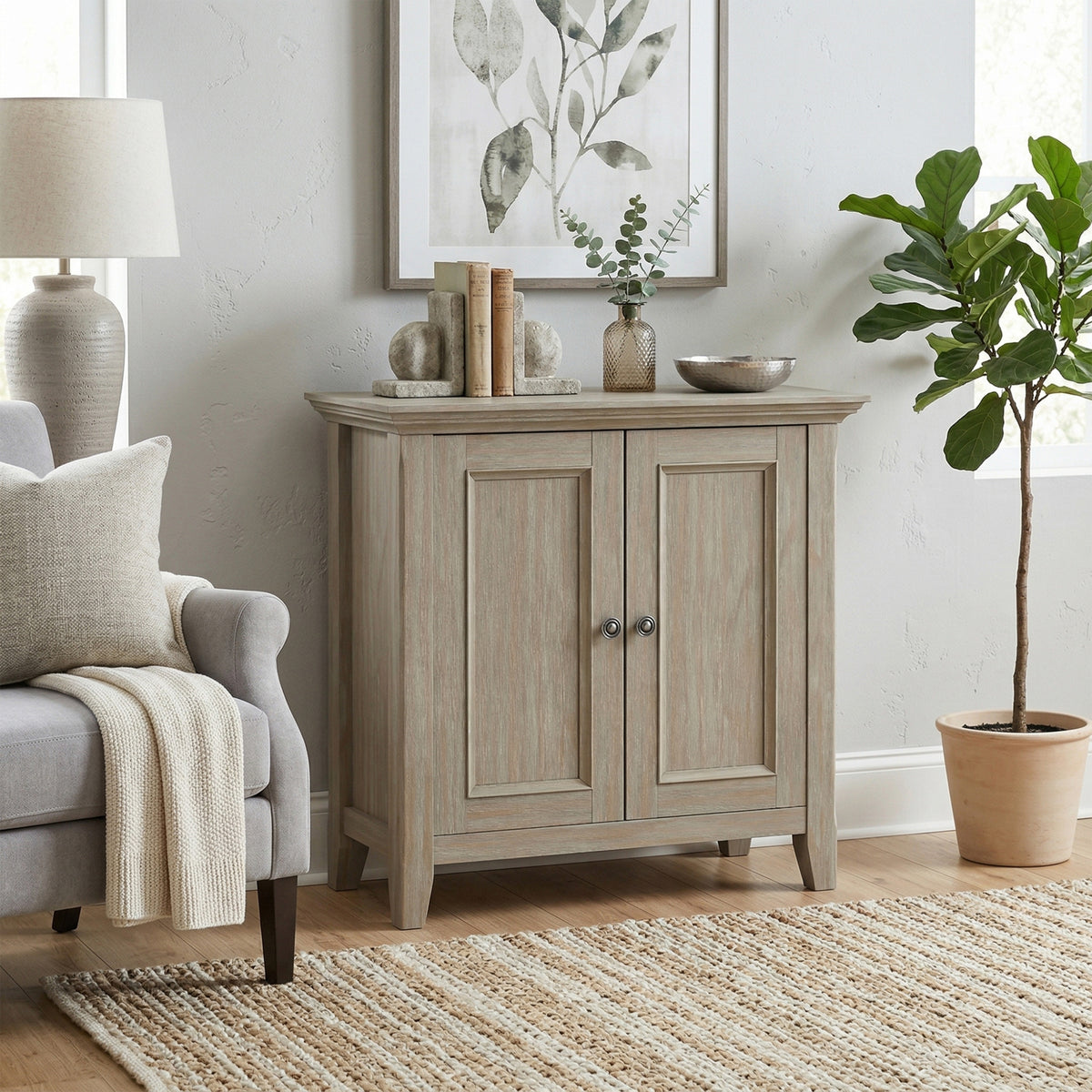 Distressed Grey | Amherst Low Storage Cabinet