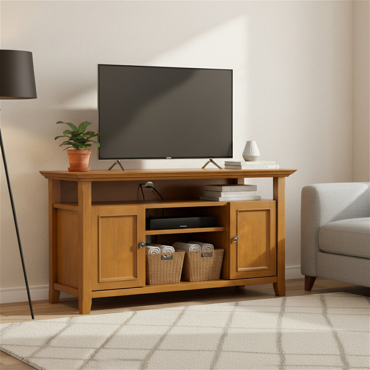 Light Golden Brown | Amherst 54 inch TV Media Stand